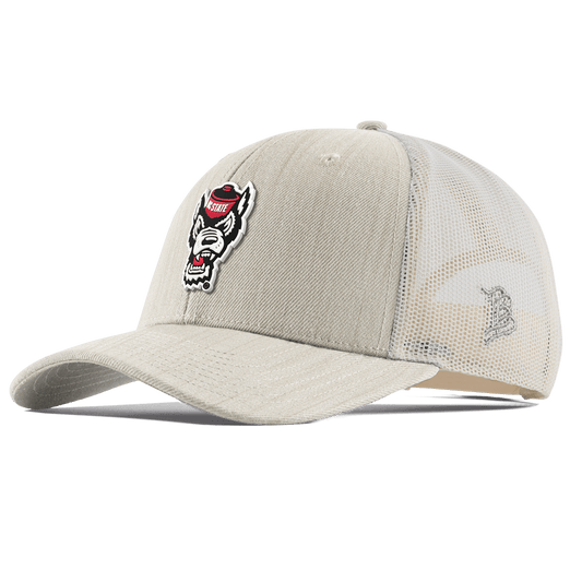 North Carolina State "NC State Team Logo" Curved Trucker Beige Heather