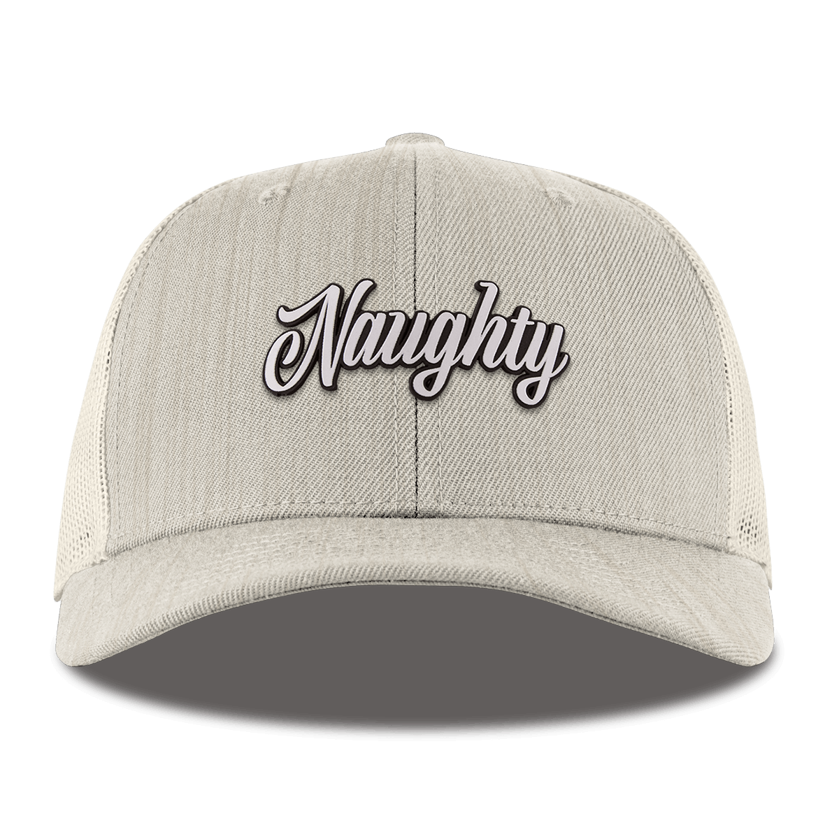 Naughty Curved Trucker Beige Heather