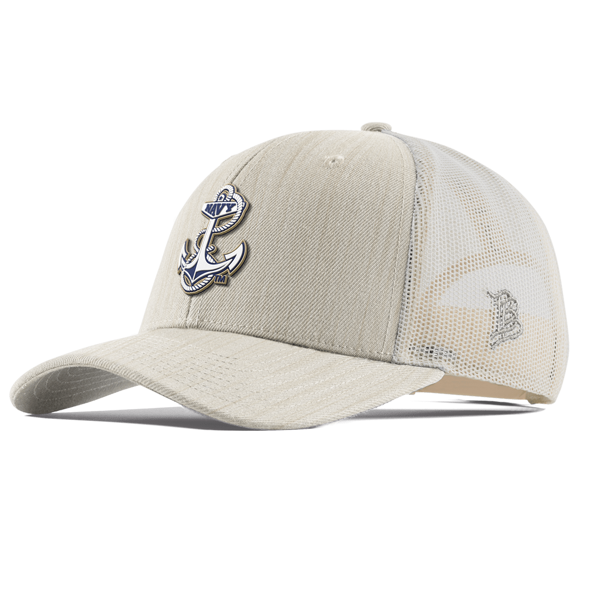 United States Naval Academy "Naval Academy Midshipman" Curved Trucker Beige Heather