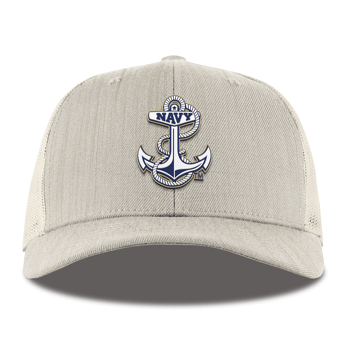 United States Naval Academy "Naval Academy Midshipman" Curved Trucker Beige Heather