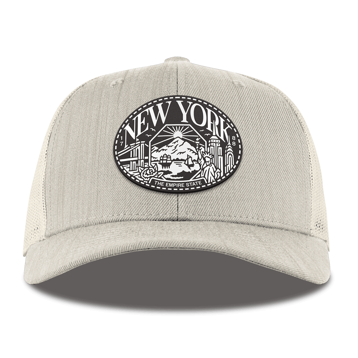 New York Traveler Curved Trucker Beige Heather