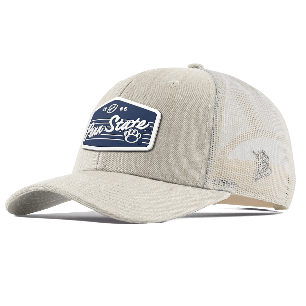 Penn State University "Nittany Lions Football" Curved Trucker Beige Heather