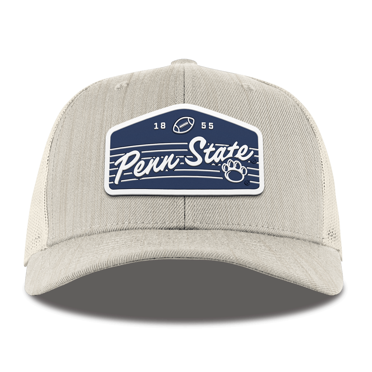 Penn State University "Nittany Lions Football" Curved Trucker Beige Heather