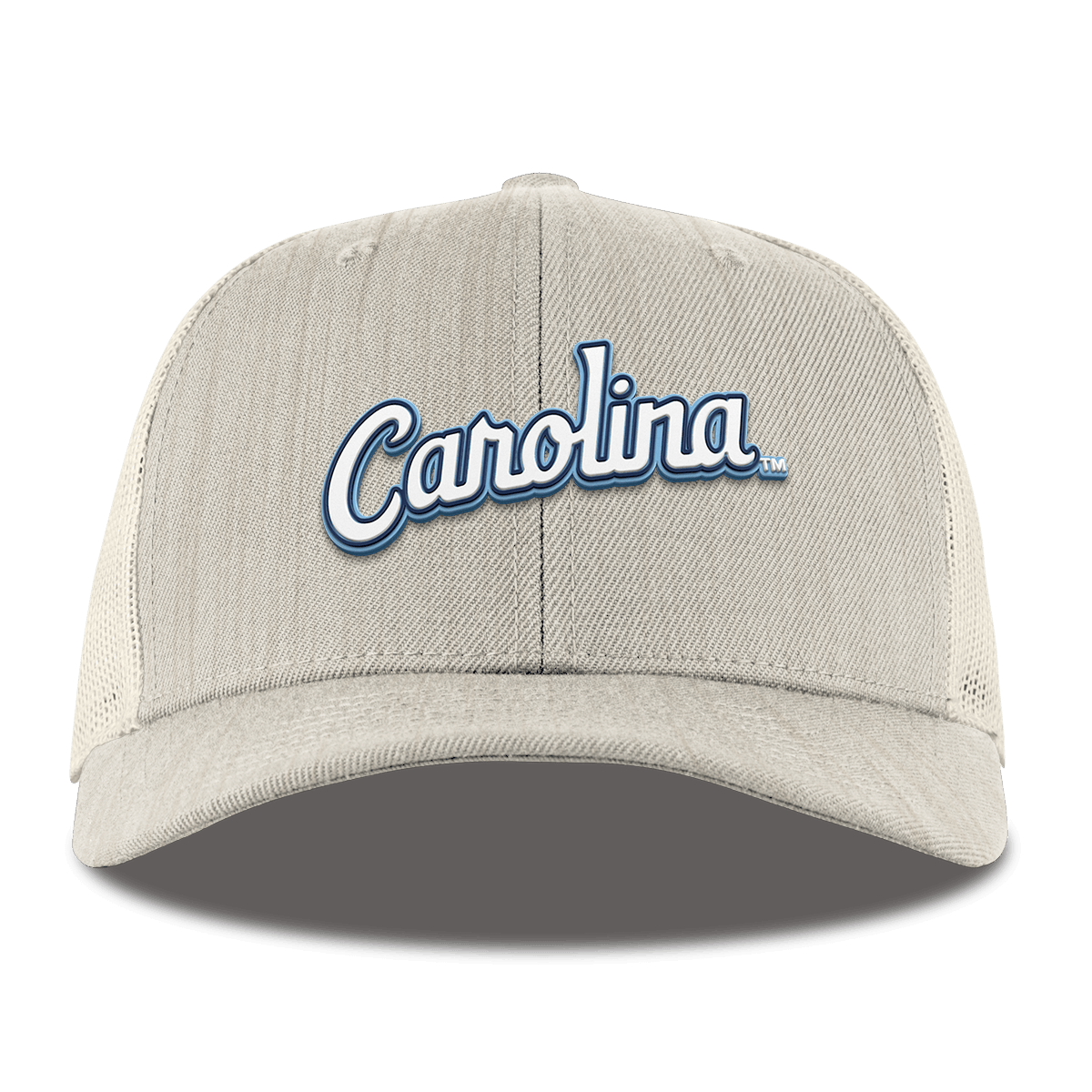 University of North Carolina "North Carolina Script" Curved Trucker Beige Heather 
