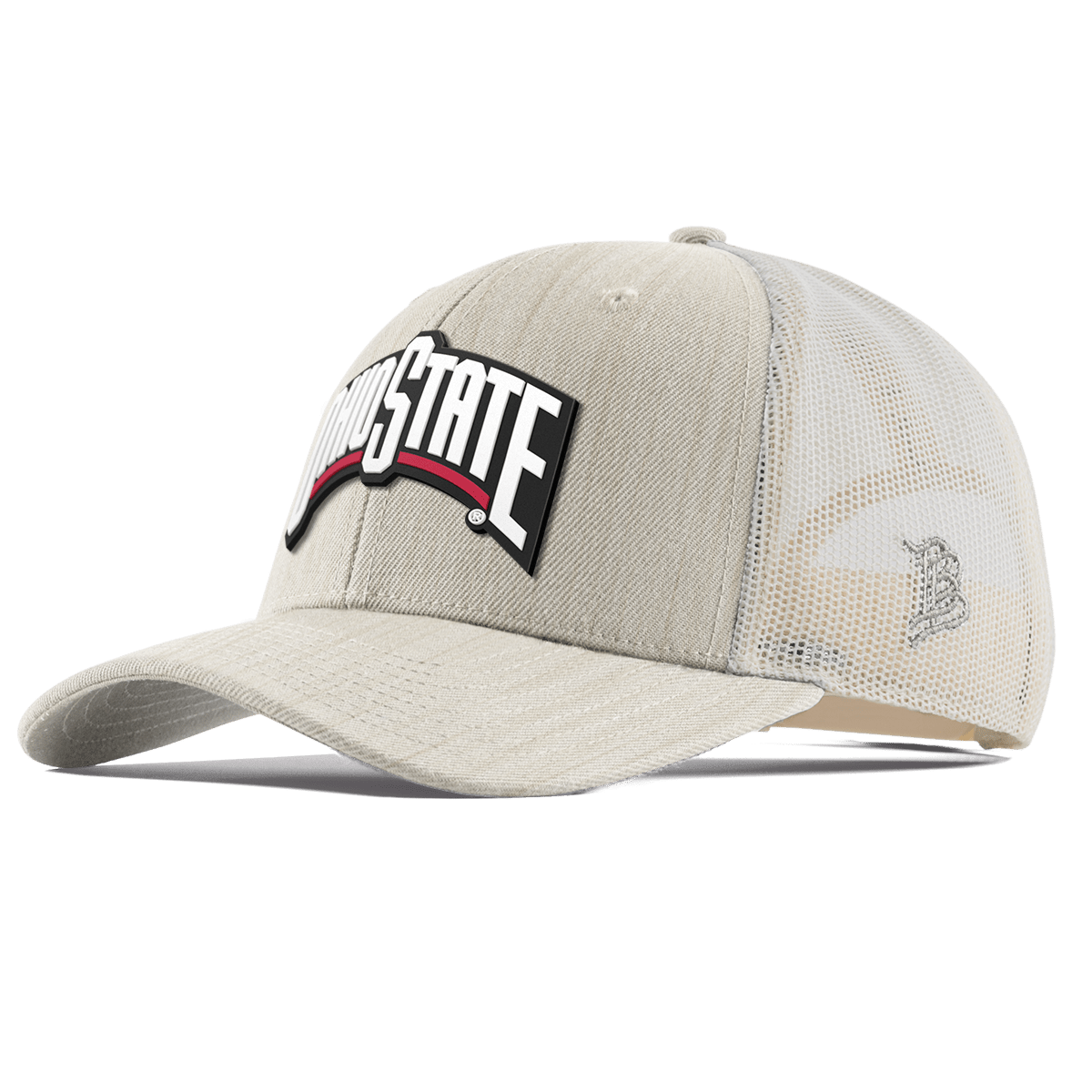Ohio State University "Ohio State Block" Curved Trucker Beige Heather