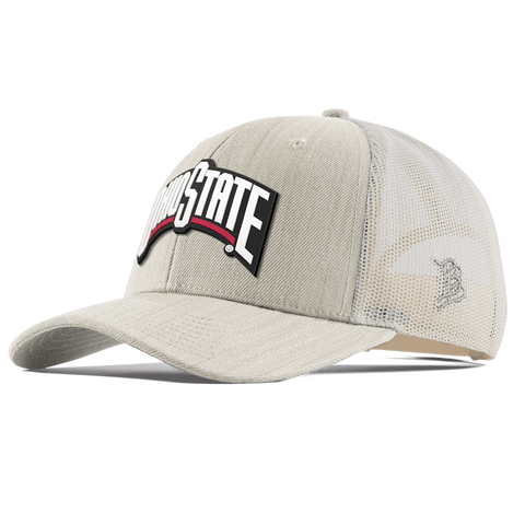 Ohio State University "Ohio State Block" Curved Trucker Beige Heather