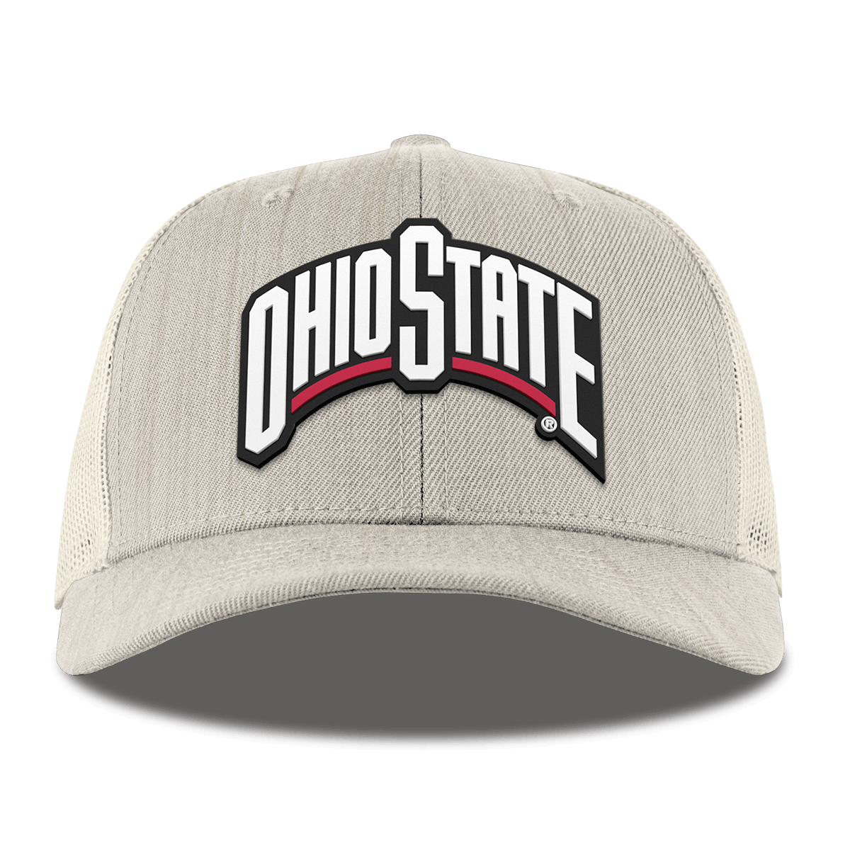 Ohio State University "Ohio State Block" Curved Trucker Beige Heather