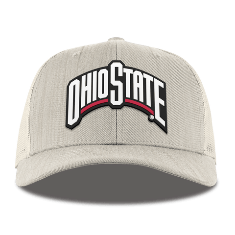 Ohio State University "Ohio State Block" Curved Trucker Beige Heather
