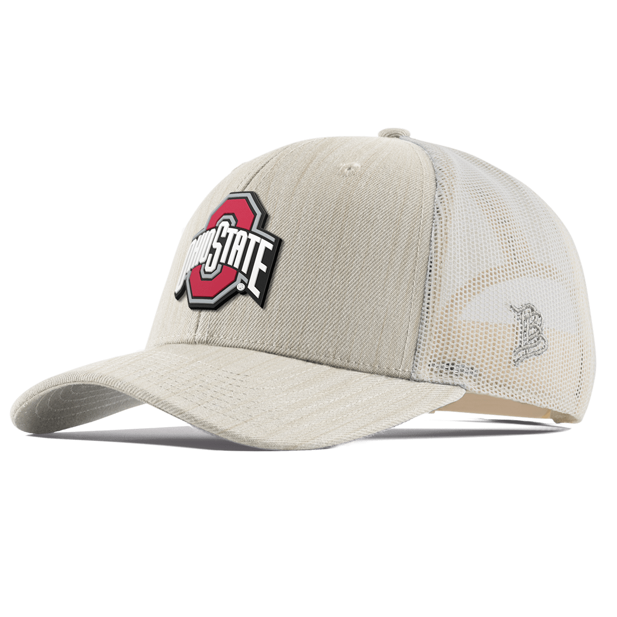 Ohio State University "Ohio State Gray Team Logo" Curved Trucker Beige Heather