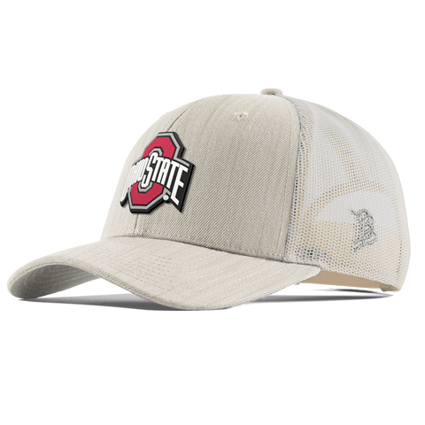 Ohio State University "Ohio State Gray Team Logo" Curved Trucker Beige Heather