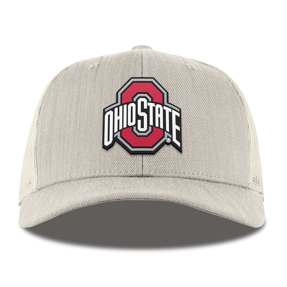 Ohio State University "Ohio State Gray Team Logo" Curved Trucker Beige Heather