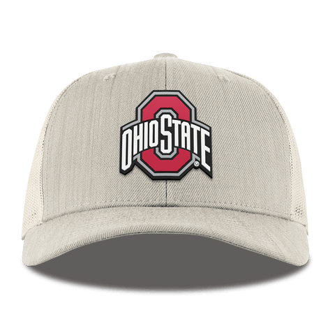 Ohio State University "Ohio State Gray Team Logo" Curved Trucker Beige Heather