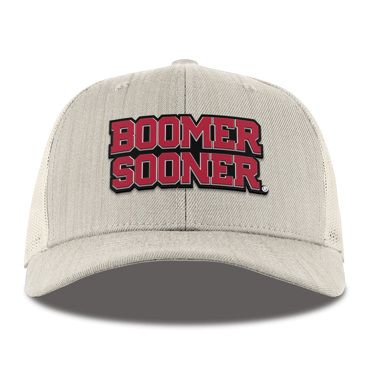 University of Oklahoma "Oklahoma Block" Curved Trucker Beige Heather