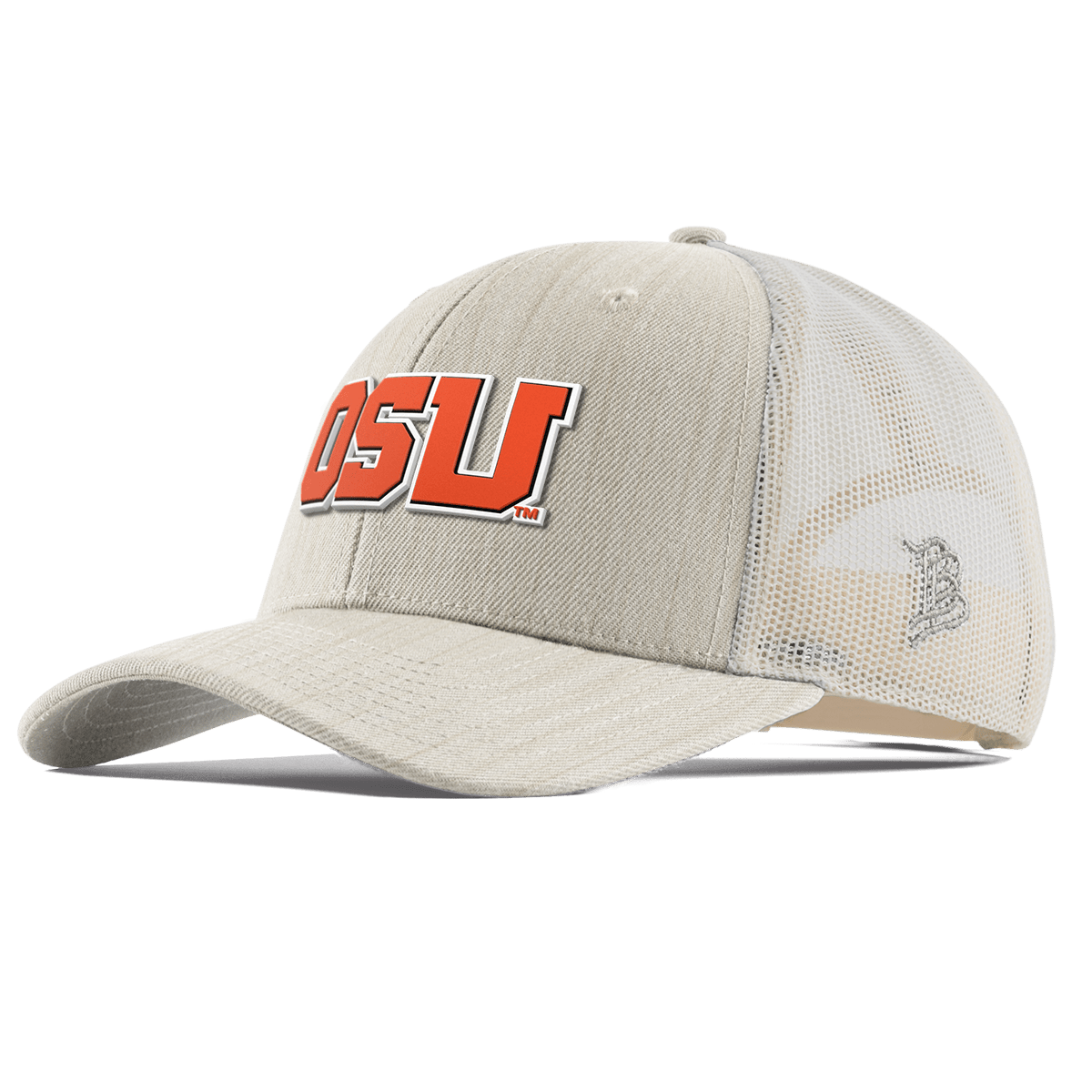 Oregon State University "Oregon State Block" Curved Trucker Beige Heather
