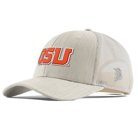 Oregon State University "Oregon State Block" Curved Trucker Beige Heather