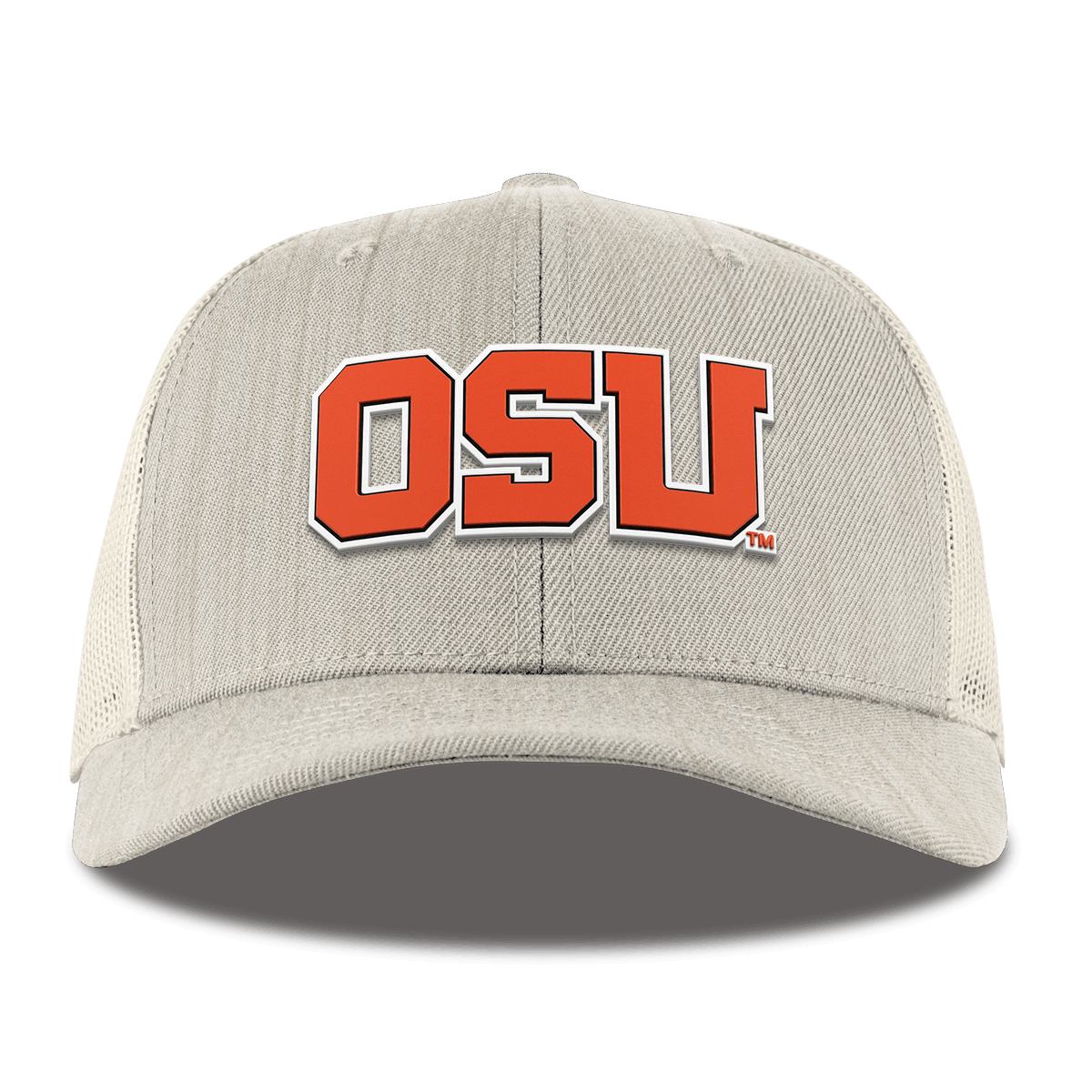 Oregon State University "Oregon State Block" Curved Trucker Beige Heather