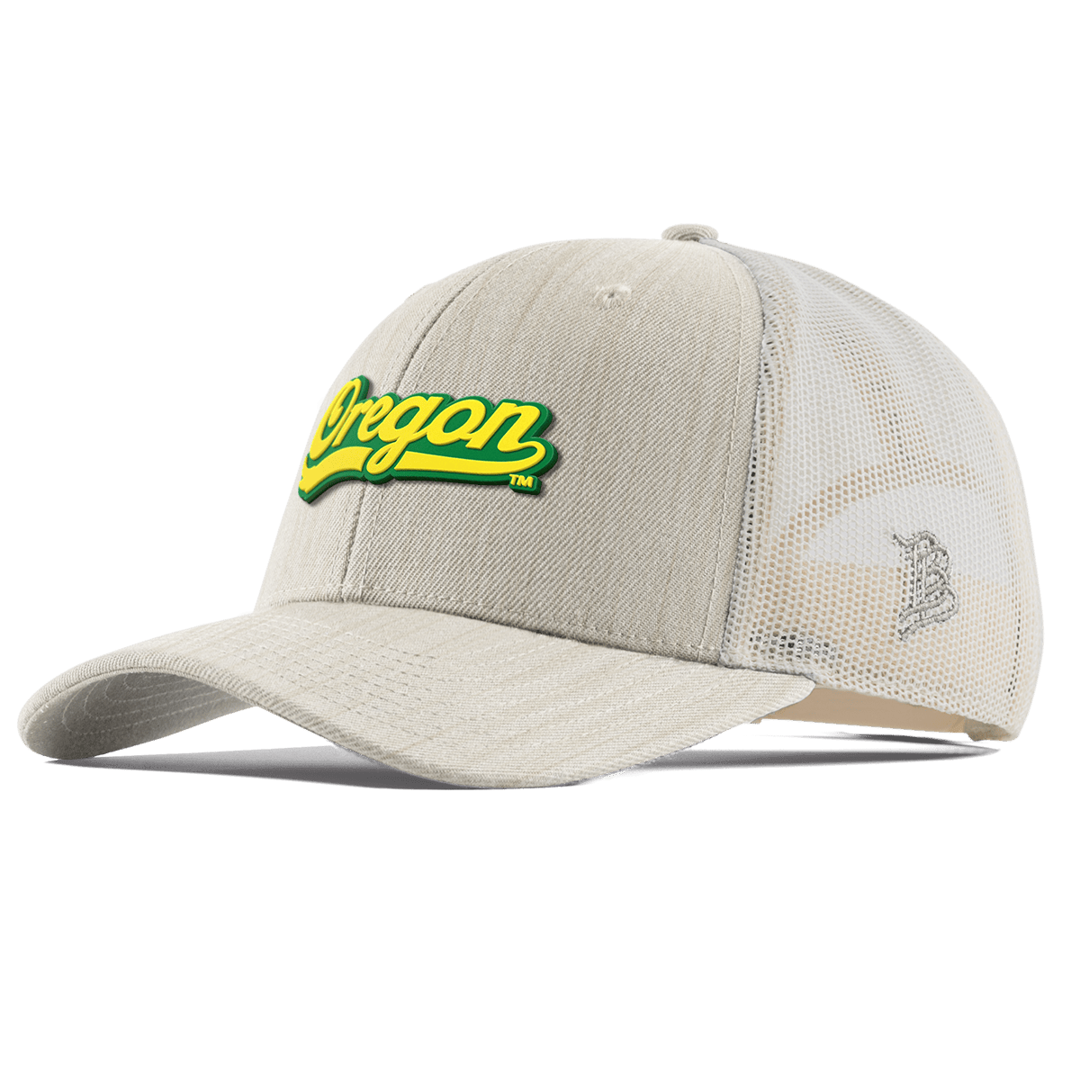 University of Oregon "Oregon Script" Curved Trucker Beige Heather