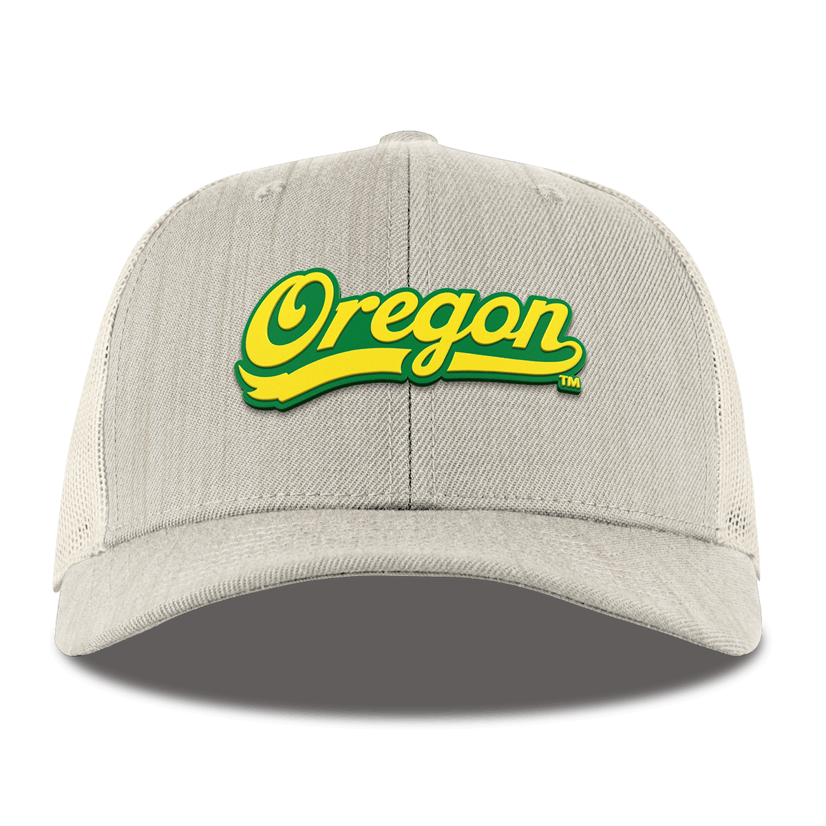 University of Oregon "Oregon Script" Curved Trucker Beige Heather