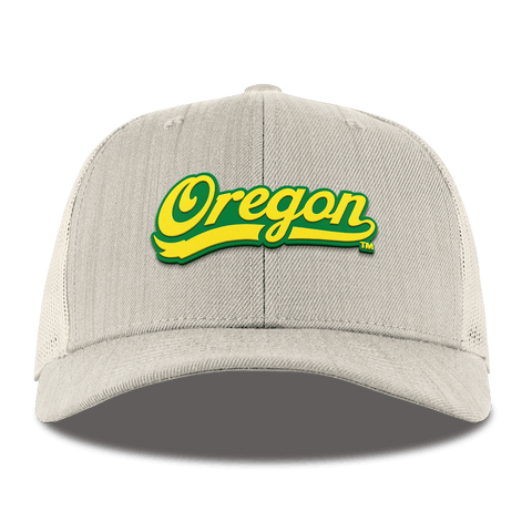 University of Oregon "Oregon Script" Curved Trucker Beige Heather