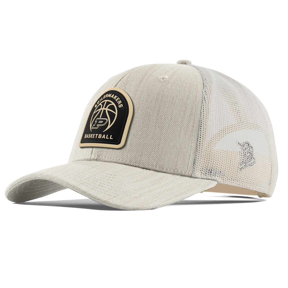 Purdue University "Purdue Basketball" Curved Trucker Beige Heather Gray