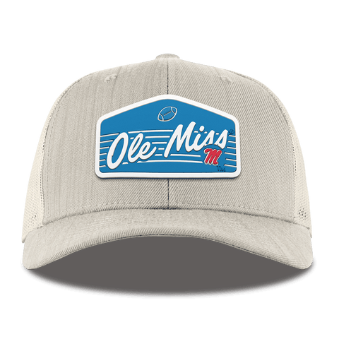 University of Mississippi "Rebel Football" Curved Trucker Beige Heather