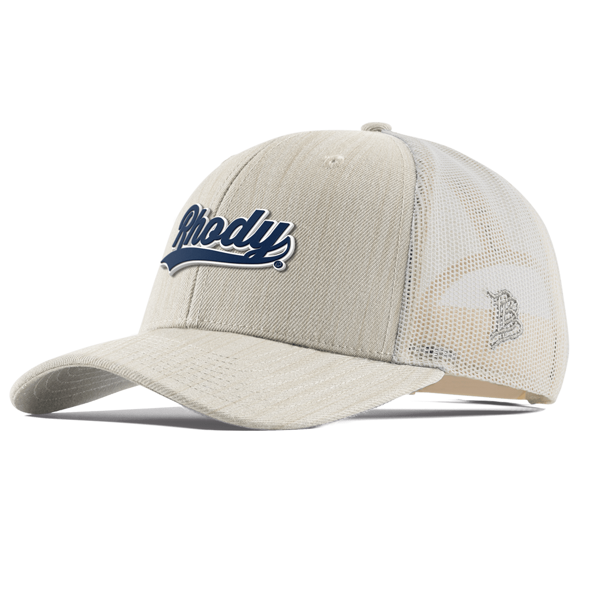 University of Rhode Island "Rhody Script" Curved Trucker Beige Heather