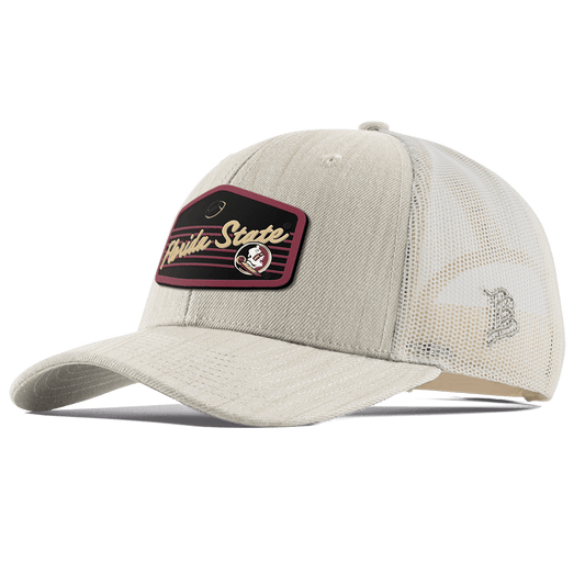 Florida State University "Seminole Football" Curved Trucker Beige Heather
