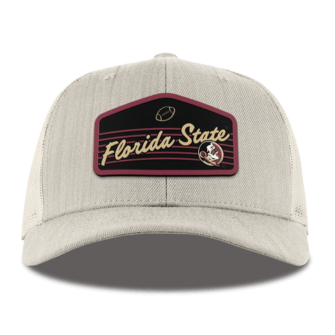Florida State University "Seminole Football" Curved Trucker Beige Heather