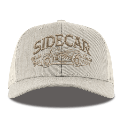 Sidecar Moto Bar Curved Trucker Back Beige Heather 
