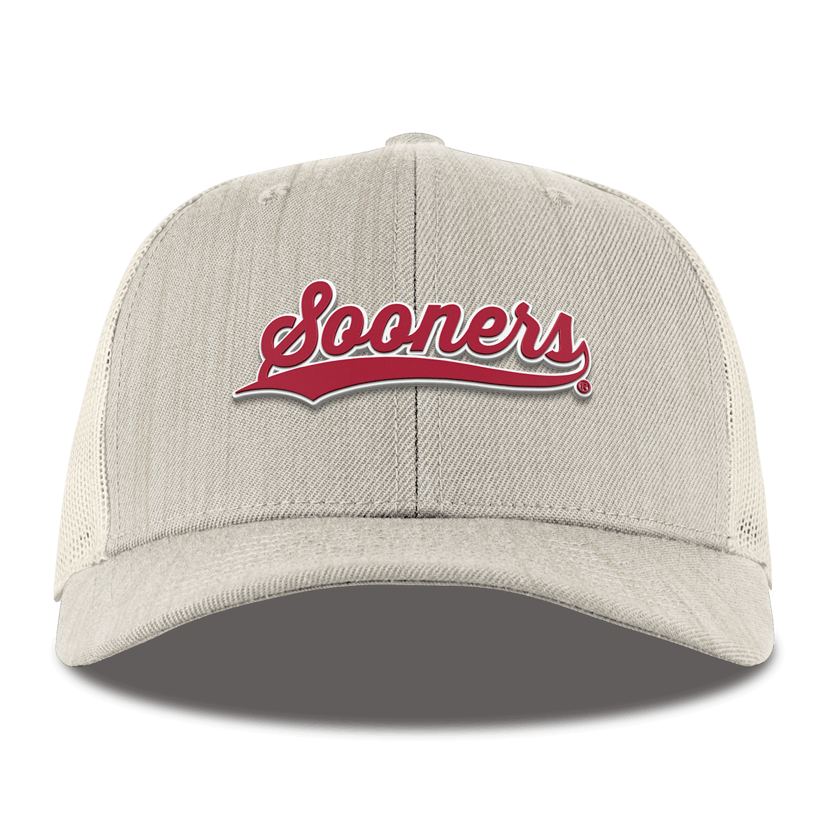 University of Oklahoma "Sooners Script" Curved Trucker Beige Heather