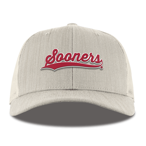 University of Oklahoma "Sooners Script" Curved Trucker Beige Heather