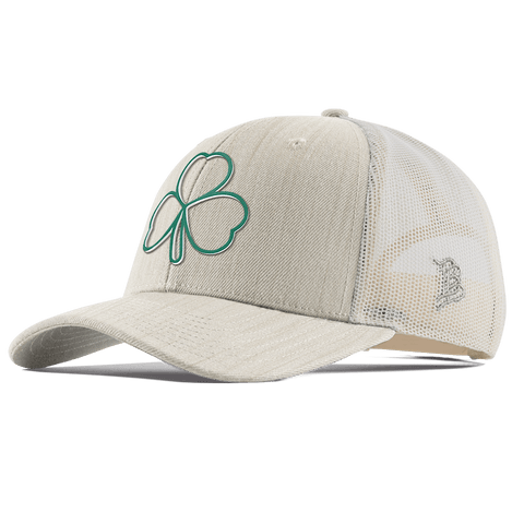 Stacked Shamrock Curved Trucker Beige Heather