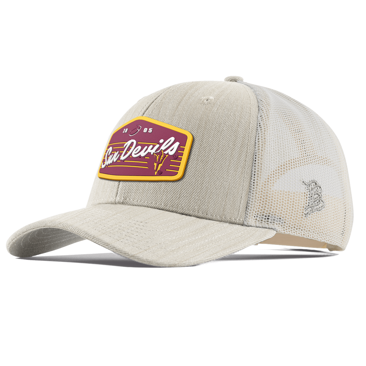 Arizona State University "Sun Devils Football" Curved Trucker Beige Heather