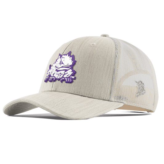 Texas Christian University "TCU Team Logo" Curved Trucker Beige Heather 