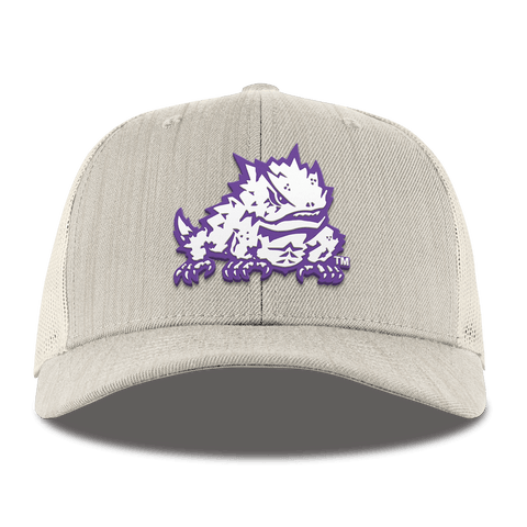 Texas Christian University "TCU Team Logo" Curved Trucker Beige Heather 