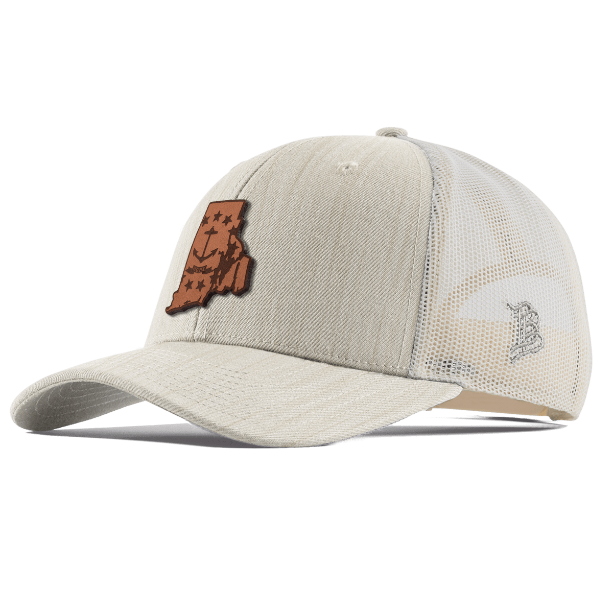 Rhode Island 13 Curved Trucker Beige Heather