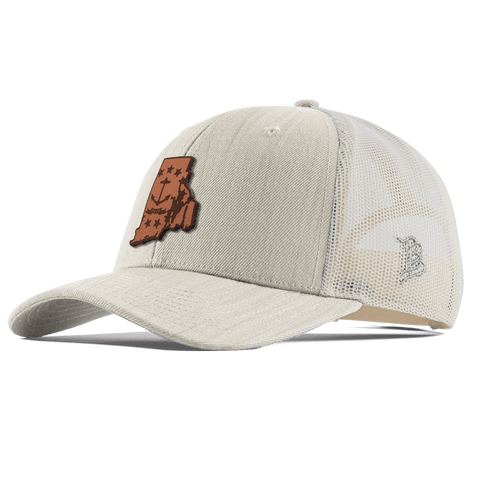 Rhode Island 13 Curved Trucker Beige Heather