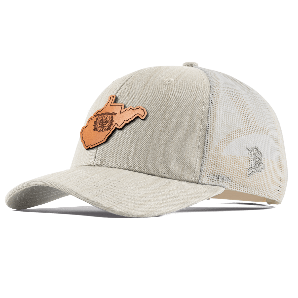 West Virginia 35 Curved Trucker Beige Heather