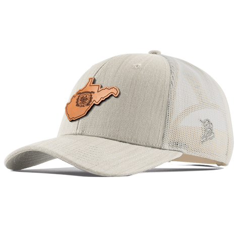 West Virginia 35 Curved Trucker Beige Heather