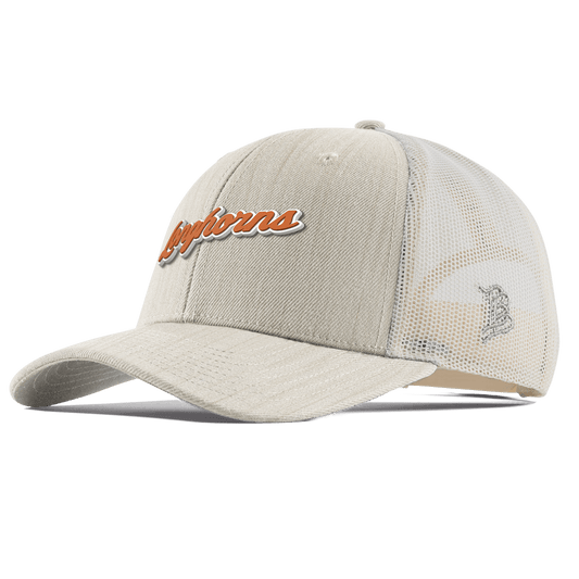 University of Texas "Texas Longhorn Script" Curved Trucker Beige Heather