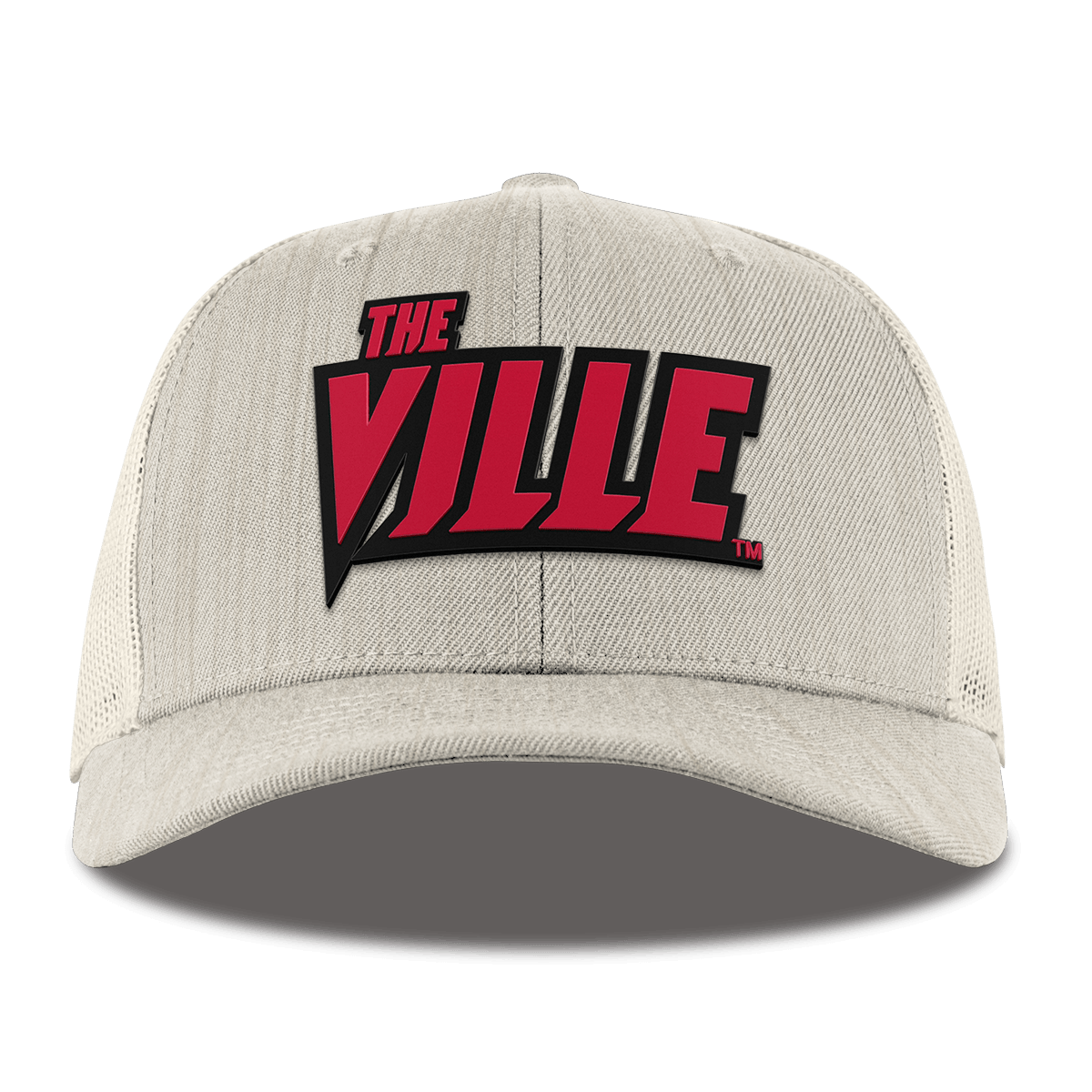 University of Louisville "The Ville Block" Curved Trucker Beige Heather