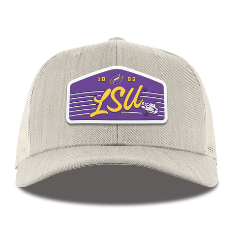 Louisiana State University "Tigers Football" Curved Trucker Beige Heather