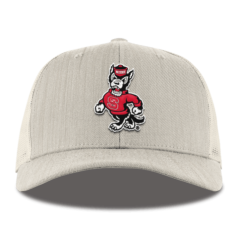 North Carolina State "Tuffy The Wolf" Curved Trucker Beige Heather