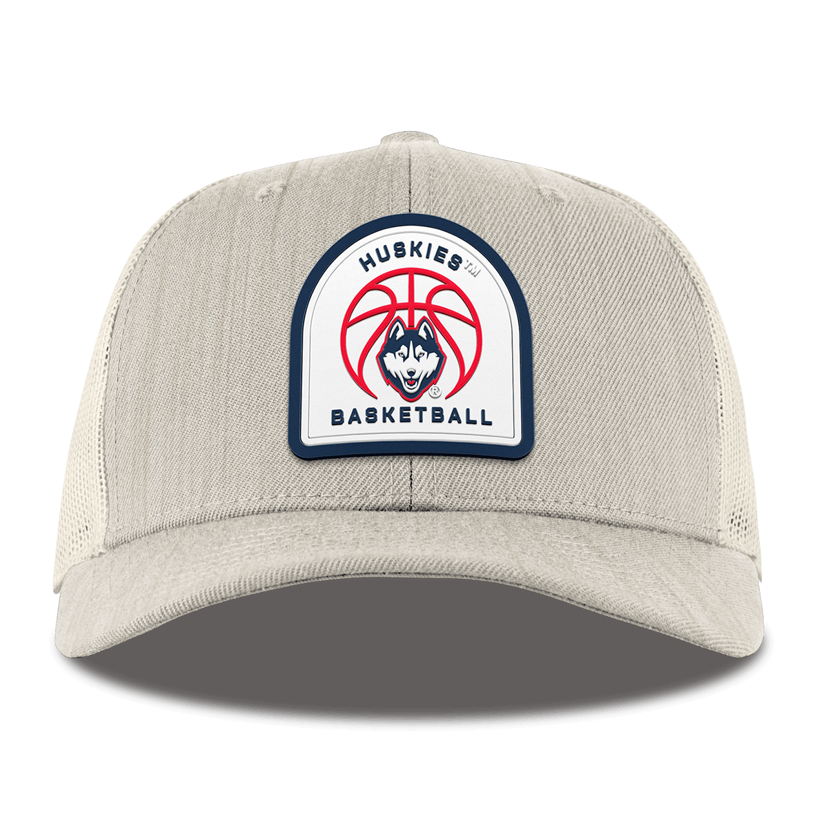 University of Connecticut "UConn Basketball" Curved Trucker Beige Heather Gray