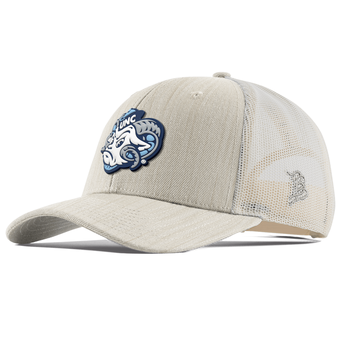 University of North Carolina "UNC Rameses" Curved Trucker Beige Heather 