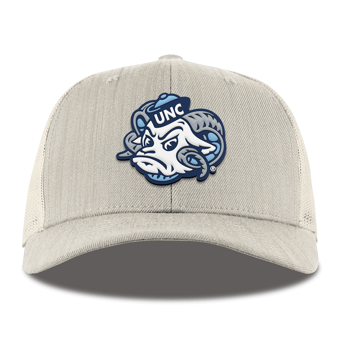 University of North Carolina "UNC Rameses" Curved Trucker Beige Heather 