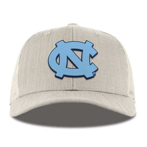 University of North Carolina "UNC Team Logo Carolina Blue" Curved Trucker Beige Heather 