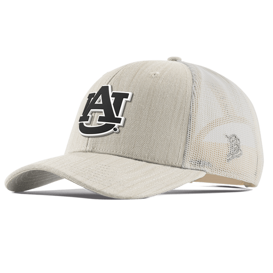 Auburn University "Vintage Auburn Team Logo" Curved Trucker Beige Heather