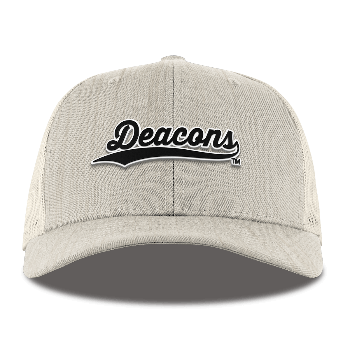 Wake Forest University "Vintage Deacons Script" Curved Trucker Beige Heather