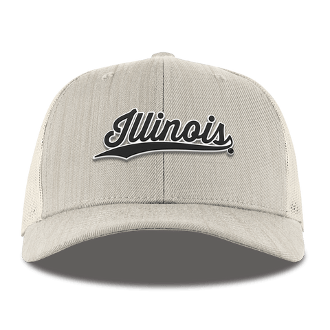 University of Illinois "Vintage Illinois Script" Curved Trucker Beige Heather